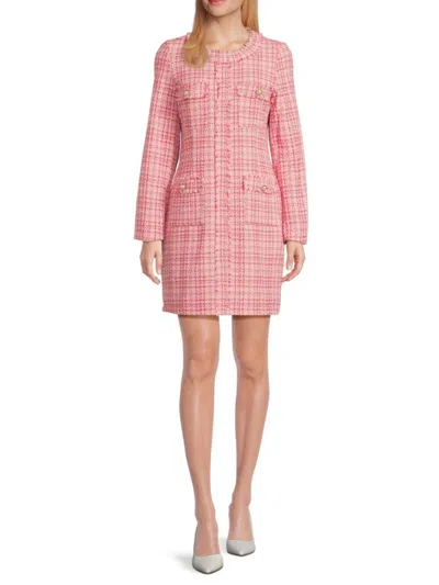 Nannette Women's Checked Sheath Minidress In Pink