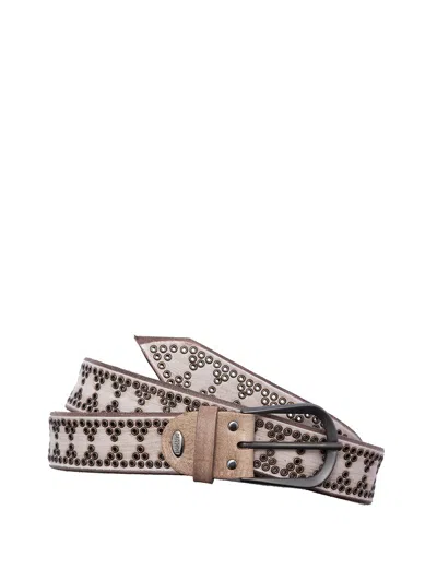 Nanni Leather And Metal Belt 3,00 Cm In Neutral