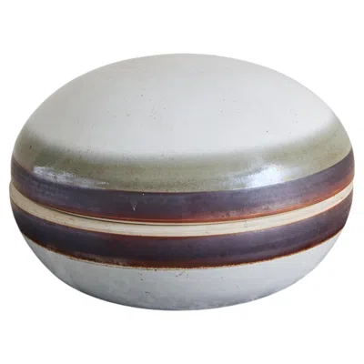 Pre-owned Nanni Valentini Italian Ceramic Lidded Bowl By  For Ceramica Arcore, 1970s In Gray