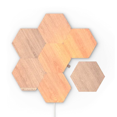 Nanoleaf Elements Smarter Kit (7 Panels) | Birchwood Hexagons In Multi