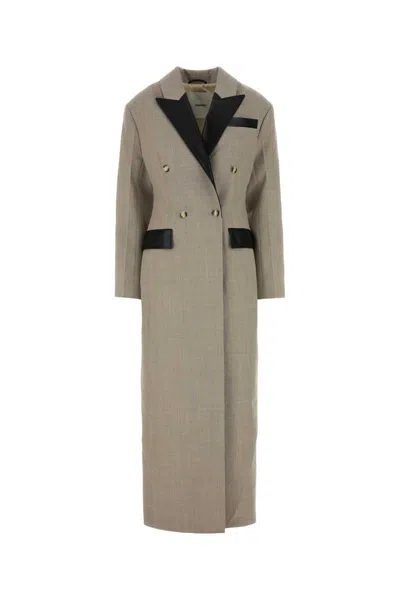 Nanushka Dove Grey Twill Ferris Coat In Gray