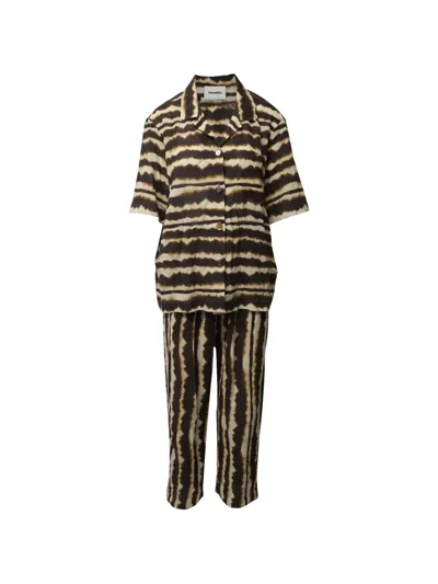 Pre-owned Nanushka 2021 Jiro Printed Trousers In Brown