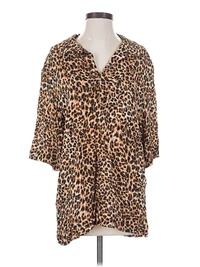 Pre-owned Nanushka 3/4 Sleeve Button Down Shirt In Brown
