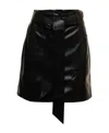 Nanushka A-line Belted Mini Skirt In Black
