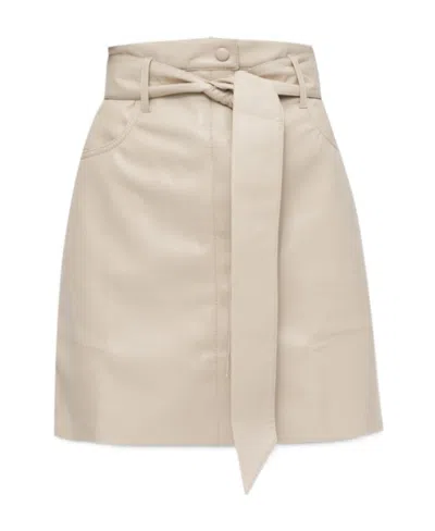 Nanushka A-line Belted Mini Skirt In Nude