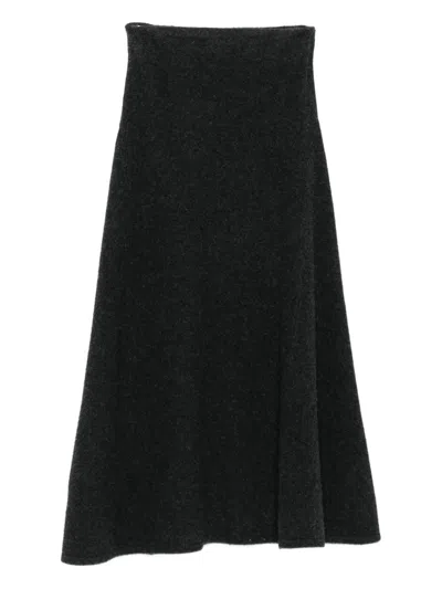 Nanushka A-line Knitted Midi Skirt In Gray