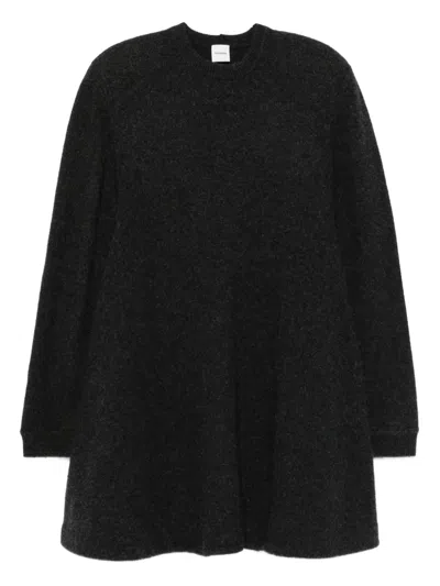 Nanushka A-line Knitted Mini Dress In Gray