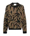 Nanushka Toine Crew Neck Abstract Print Sweater In Brown