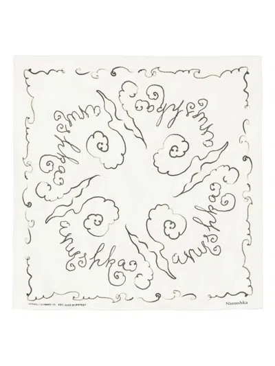 Nanushka Abstract-print Scarf In White