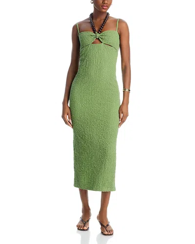 Nanushka Adelaide Beaded Halter Dress In Green
