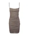 Nanushka Adie Ruched Jersey Minidress In Gray