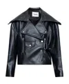 Nanushka Black Cinch Faux-leather Jacket In Black