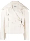 Nanushka Ado Cropped Biker Jacket In White
