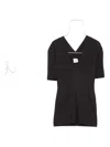 Nanushka Akka Short-sleeved Wool Top In Black