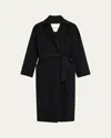 Nanushka Alamo Wool-blend Long Wrap Coat In Black