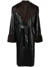 Nanushka Alessi Belted Leather Maxi Coat In Black