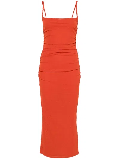 Nanushka Alexa Midi Dress In Orange
