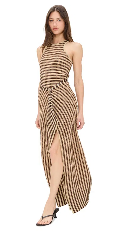 Nanushka Aliki Sleeveless Wrap Dress In Neutrals