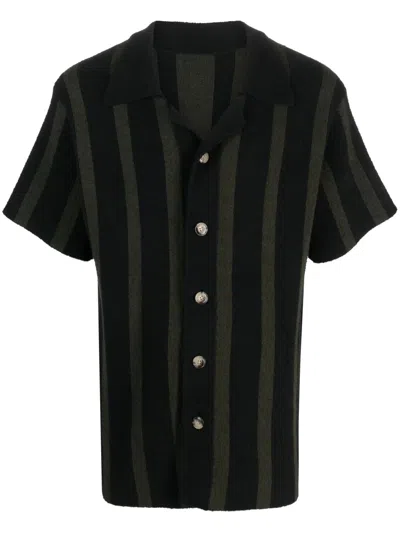 Nanushka Almar Striped Terry-cloth Shirt In Green