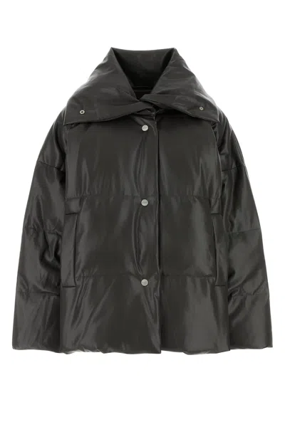 NANUSHKA NANUSHKA CHARCOAL SYNTHETIC LEATHER DOWN JACKET