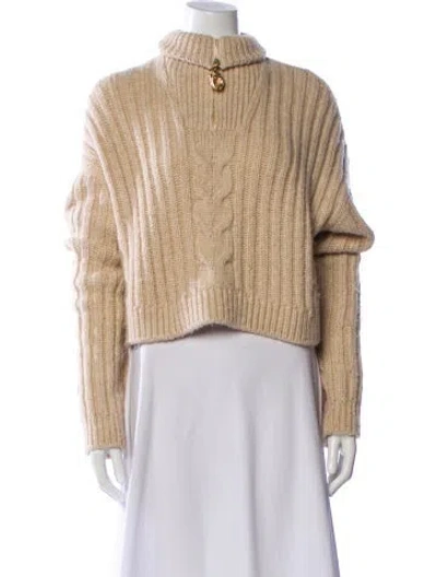 Pre-owned Nanushka Alpaca Mock Neck Sweater In Neutral