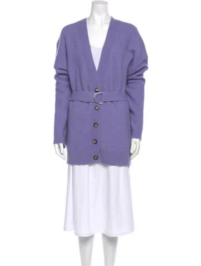 Pre-owned Nanushka Alpaca V-neck Sweater In Purple