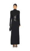 Nanushka Draped-panel Roll-neck Maxi Dress In Black