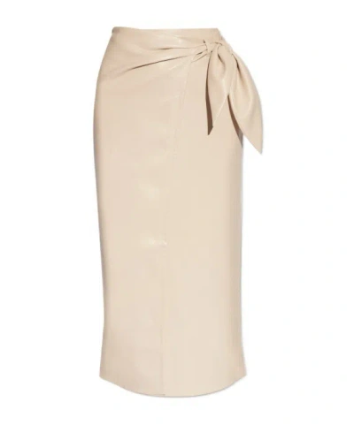 Nanushka Amas Tied Midi Skirt In Nude