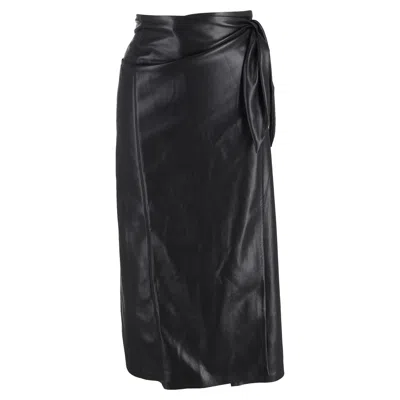 Nanushka Amas Wrap Skirt In Black Vegan Leather