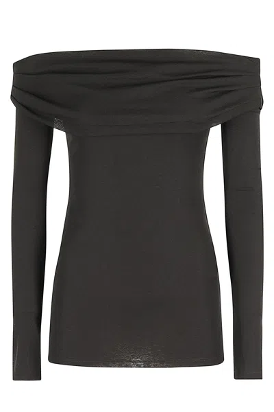 Nanushka Black Amily Top In Anthracite