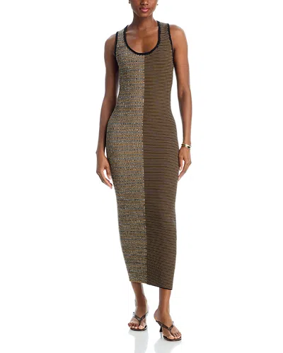 Nanushka Amparo Color Blocked Dress In Brown
