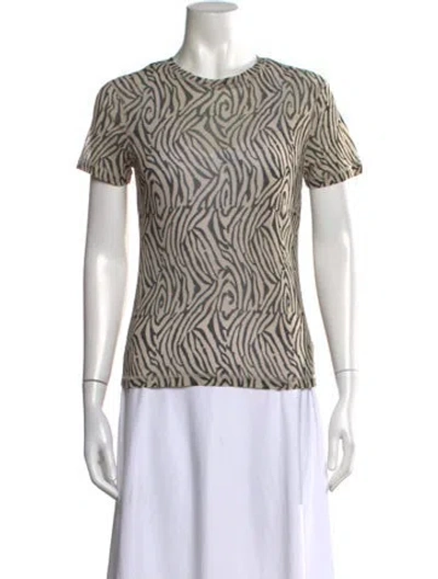 Pre-owned Nanushka Animal Print Crew Neck T-shirt In Black/neutrals
