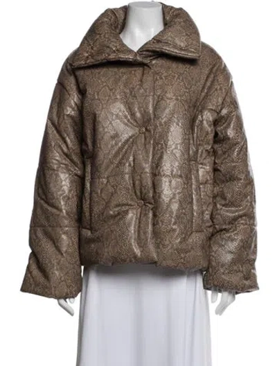 Pre-owned Nanushka Animal Print Down Coat In Multi