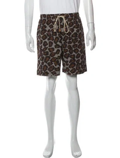 Pre-owned Nanushka Animal Print Jogger Shorts W/ Tags In Gray