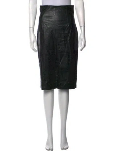 Pre-owned Nanushka Animal Print Knee-length Skirt In Black