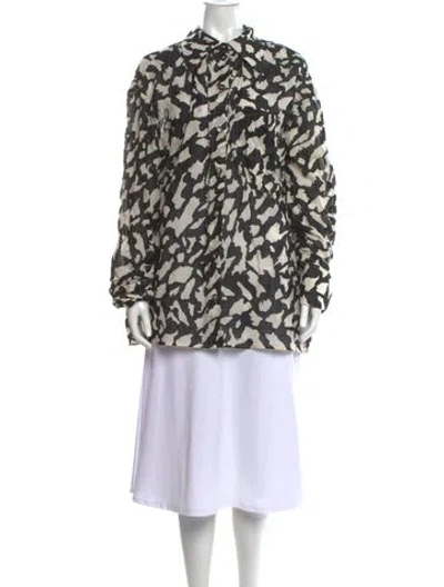 Pre-owned Nanushka Animal Print Long Sleeve Blouse In Multi
