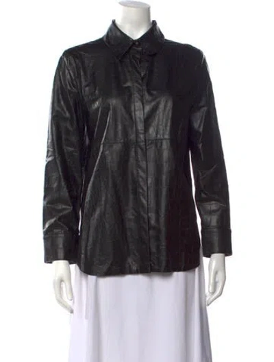 Pre-owned Nanushka Animal Print Long Sleeve Top In Black