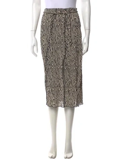 Pre-owned Nanushka Animal Print Midi Length Skirt In Black/neutrals