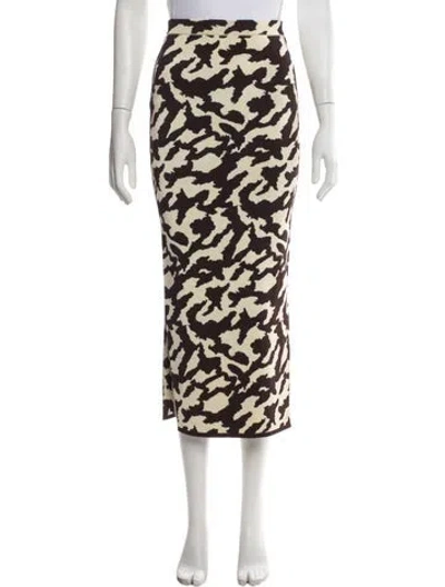 Pre-owned Nanushka Animal Print Midi Length Skirt In Brown