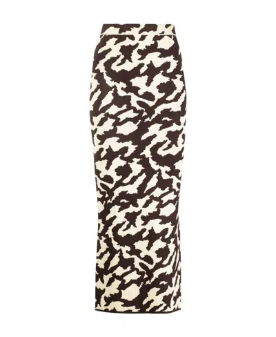Nanushka Animal Print Midi Tube Skirt In Multi
