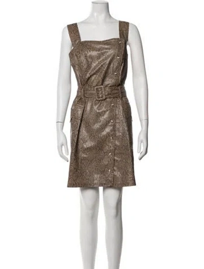 Pre-owned Nanushka Animal Print Mini Dress In Brown