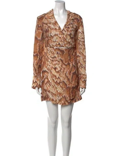 Pre-owned Nanushka Animal Print Mini Dress In Neutral