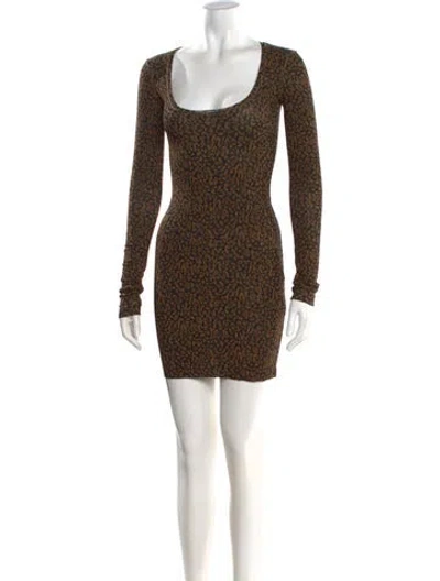 Pre-owned Nanushka Animal Print Mini Dress W/ Tags In Black