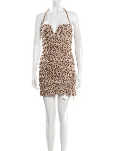 Pre-owned Nanushka Animal Print Mini Dress W/ Tags In Multi