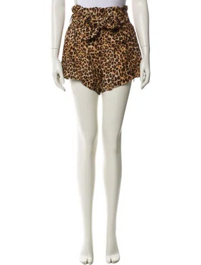 Pre-owned Nanushka Animal Print Mini Shorts W/ Tags In White