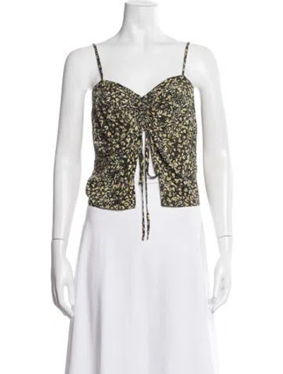Pre-owned Nanushka Animal Print V-neck Crop Top In Multicolor