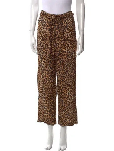 Pre-owned Nanushka Animal Print Wide Leg Pants In Multi
