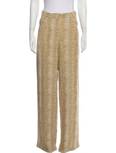 Pre-owned Nanushka Animal Print Wide Leg Pants In Neutrals