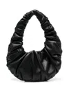 NANUSHKA ANJA BLACK BAGUETTE MINI BAG WITH HOBO HANDLE IN RUCHED VEGAN LEATHER WOMAN NANUSHKA