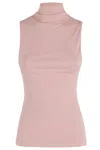 Nanushka High-collar Sleeveless Top With Tailored Design In Pink